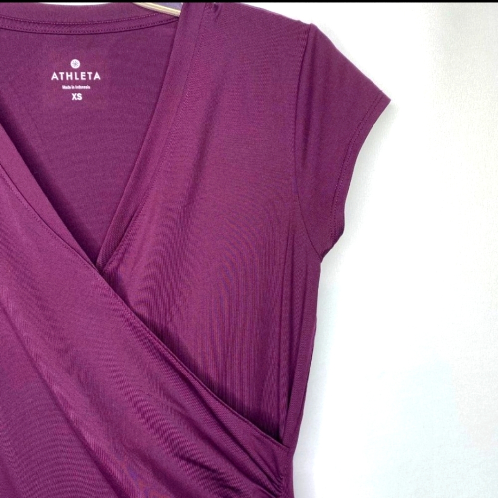 Athleta Nectar Faux Wrap Purple Stretchy Workout Active Tennis Athletic Dress